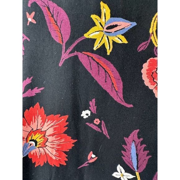 Old Navy Black Floral V Neck Sleeveless Shift Dress SP - Picture 5 of 7